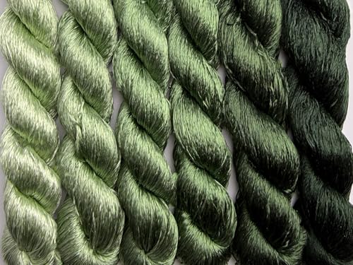 100% Nature Mulberry Handmade Embroidery Silk Thread Woven Jewelry Accessory Artificial Flowers Cross Stitch Floss DIY Sewing Kits 6 Gradient Colors 22m Each (40) - color: 40