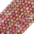 BEADIA Faceted Natural Red Wood Marble Stone Round Beads 10mm 36cm/Strand for Jewelry Making - color: Red Wood Marble, size: 10mm