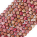 BEADIA Faceted Natural Red Wood Marble Stone Round Beads 10mm 36cm/Strand for Jewelry Making - color: Red Wood Marble, size: 10mm