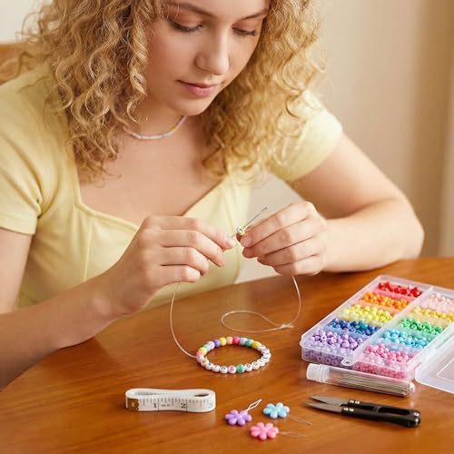 FREICO 68 Pcs Beading Needles Set, Size 10 Long Straight Beading Needle with Threader and Scissors, Fine Seed Bead Needles for Jewelry Making, Beads, Embroidery