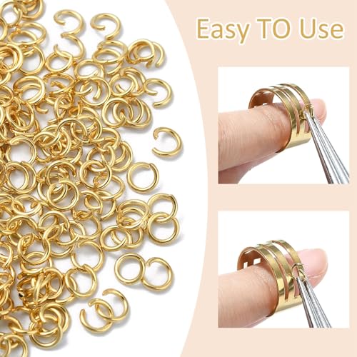 DanLingJewelry 200 pcs 304 Stainless Steel 21 Gauge Open Jump Rings 5mm for Jewelry Making Connectors Jewelry Finding Golden Color - color: 200 pcs - ф5mm δ 0.8mm - Golden