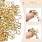 DanLingJewelry 200 pcs 304 Stainless Steel 21 Gauge Open Jump Rings 5mm for Jewelry Making Connectors Jewelry Finding Golden Color - color: 200 pcs - ф5mm δ 0.8mm - Golden