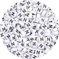 100Pcs Letter Beads 4x7mm White Round Acrylic Alphabet Beads Letter N Beads for Jewelry Making DIY Bracelets Necklaces Key Chains - color: N 100Pcs