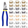 Key Fob Hardware Keychain Hardware Set Includes 1" 4 Color Keychain Hardware with Key Rings 24 pcs and Key Fob Glass Running Pliers