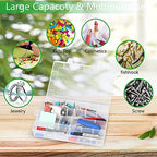 2Pack 12 Grids Craft Organizers and Storage Bead Organizer Tackle Box Organizer with Adjustable Divider, Plastic, Clear