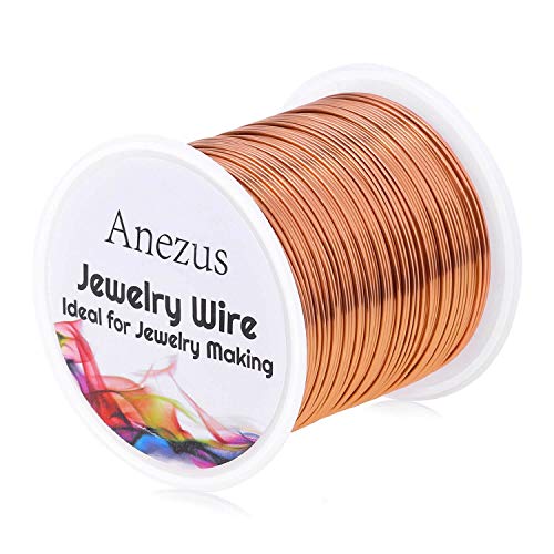 22 Gauge Jewelry Wire, Anezus Craft Wire Tarnish Resistant Copper Beading Wire for Jewelry Making Supplies and Crafting (Copper, 49 Yards/45 Meters) - color: Copper
