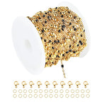 UMAOKANG 16.4 Feet Gold Chain for Jewelry Making Golden Black Ball Bead Link Chain Roll Necklace Anklet DIY Jewelry Supplies with Lobster Clasps and Jump Rings Bulk - color: Gold Black Bead