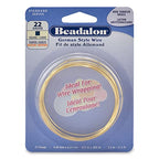 Beadalon German Style Wrapping Wire, Square, Tarnish Resistant Brass, 22 Gauge, 3.5 m / 11.5 ft - color: Gold, size: 22 gauge/.025 In-3.5 m/11.5 ft