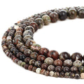RUBYCA Wholesale Natural Ocean Jasper Gemstone Round Loose Beads for Jewelry Making 1 Strand - 6mm - color: Ocean Jasper, size: 6 MM
