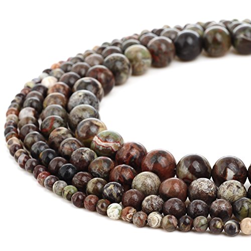 RUBYCA Wholesale Natural Ocean Jasper Gemstone Round Loose Beads for Jewelry Making 1 Strand - 6mm - color: Ocean Jasper, size: 6 MM