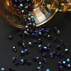1000pcs 4 mm Bicone Crystal Beads Faceted Crystal Glass Beads Bulk for Jewelry Making DIY Necklace Bracelet Earring (Violet AB Color) - color: Violet AB
