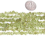 HAAMIIQII 3-5mm Natural Green Peridot Chips Beads Irregular Chip Stones Loose Gemstone Beads for Jewelry Making Strand 30 Inch - color: Peridot