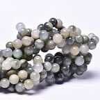 6mm Natural Green Grass Gemstone Beads for Jewelry Making Round Smooth Jade Stone Beads 15"/Strand (Green Grass Jade, 6mm) - color: Gray Green Grass Jade, size: 6mm