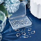 Beebeecraft 1 Box 20Pcs 925 Sterling Silver Plated Leverback Earwires French Earring Hooks 15.6x10x2mm Interchangeable Dangle Ear Wire Findings with 20Pcs Open Jump Rings for Jewelry Making - color: 20pcs S925 Plated #2
