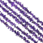 GM GemMartUSA Amethyst Natural Raw Chip Beads Strands | Semi-Precious | AAA+ Quality 1 Strand 34” | DIY Bracelet Jewelry Making, Healing Crystal Craft| 4-6mm - Purple Color Gemstones (CHAA-70001) - color: Amethyst (CHAA-70001)