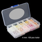 BEADNOVA Satin Pearls Beads for Crafts Tiny Loose Glass Imitation Pearls for Jewelry Making (4mm, 1000pcs, Multi Color) - color: 4mm 1000pcs Mix Lot M03