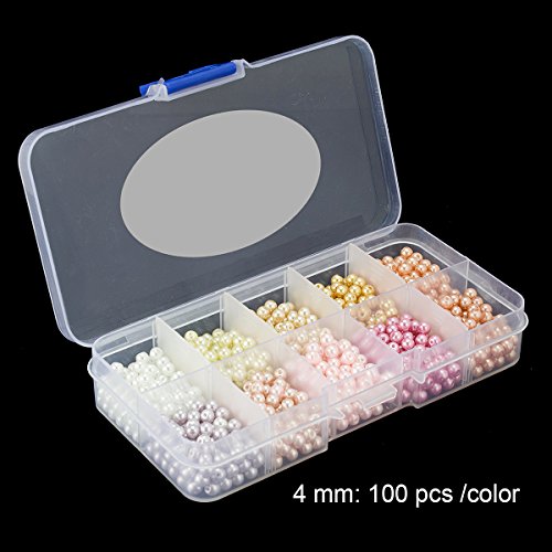 BEADNOVA Satin Pearls Beads for Crafts Tiny Loose Glass Imitation Pearls for Jewelry Making (4mm, 1000pcs, Multi Color) - color: 4mm 1000pcs Mix Lot M03