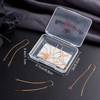 Beebeecraft 10Pcs/Box Ear Threads 103mm 18K Gold Plated Long String Earring Threader Pull Through Threaded Long Chain with Loop for DIY Earring Making - color: Golden, size: 103mm