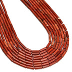 29 Pcs 4x13mm Natural Red Jasper Stone Bead Cylinder Column Tube Beads for Bracelets Jewelry Making Crafts Adults - color: Red Jasper, size: 4x13mm
