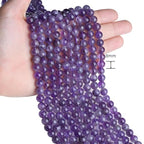 Natural Amethyst Beads 100Pcs 8mm Purple Crystal Beads Loose DIY Round Stone Bead for Bracelet Necklace Earrings Making - color: A-Purple Amethyst, size: 100pcs