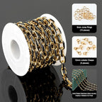 UMAOKANG 2 Yard Black Enamel Chain for Jewelry Making Gold Plated Stainless Steel Paperclip Chain Necklace DIY Jewelry Supplies - color: Black