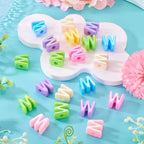 Beadthoven 20pcs Big Letter W Beads Large Hole Bubble Alphabet Acrylic Beads Charm Iridescent Plastic W Shape Loose Chunky Spacers for Jewelry Making Bracelet Necklace Keychains Shoelaces Crafts - color: W