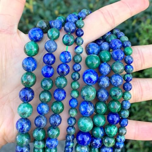 90pcs Adabele Natural Lapis Chrysocolla Healing Gemstone 4mm (0.16 inch) Small Round Beads Gem Stone Spacer for Craft Jewelry Making GF1-4 - color: Lapis Chrysocolla, size: 4mm (90pcs/1 Strand)