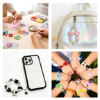 600-650PCS Acrylic Beads for Bracelets Making, 8 Mixed Colors Cute Flower Bow Butterfly Bear Beads Bracelets Charms Necklaces Keychains DIY Crafts