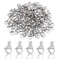 200Pcs 10mm Stainless Steel Lobster Clasps Silver Lobster Claw Clasps Fasteners Hooks for DIY Necklace Bracelet Jewelry Making - color: Dark Silver, size: 10mm