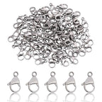 200Pcs 10mm Stainless Steel Lobster Clasps Silver Lobster Claw Clasps Fasteners Hooks for DIY Necklace Bracelet Jewelry Making - color: Dark Silver, size: 10mm