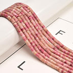 170 Pcs 2x4mm Natural Pink Petrified Rhodonite Bead Heishi Disc Beads for Bracelets Jewelry Making Crafts - color: Pink Petrified Rhodonite, size: 2x4mm