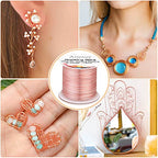 18 Gauge Jewelry Wire for Jewelry Making, Anezus Rose Gold Craft Wire Tarnish Resistant Copper Beading Wire for Jewelry Making Supplies and Crafting (Rose Gold) - color: Rose Gold