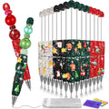 Tondiamo 45 Pcs Full Rhinestone Beadable Pens Bulk Set 15 Glitter Diamond Pens with Cards & Bags Fancy Beaded Pen for Beads DIY Cute Journalling Bling Ballpoint Craft Making(Christmas Diamonds) - style: Christmas Diamonds