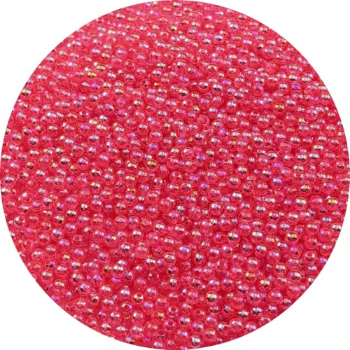 2000pcs 4mm Acrylic Round Beads AB Colors Acrylic Beads Round Spacer Beads with Hole for DIY Bracelet Necklace Jewelry Making Supplies Handmade Craft(Rose Red AB) - color: Rose Red AB, size: 4mm