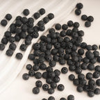 150PCS 8MM Black Lava Bead Volcanic Natural Gemstones Round Loose Beads for Jewelry Making Energy Healing Power Stones - color: Black Lava Volcanic, size: 8mm