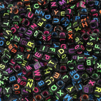 900Pcs Acrylic Letter Beads Alphabet Colorful Letter Black Cube Beads for Friendship Bracelets and Gifts Souvenir Jewelry Making(6 * 6mm Cube) - color: Colorful Black(Cube)