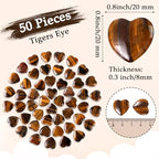 Gerrii 50 Pcs Heart Healing Stone Bulk Quartz Heart Inspirational Stones Gift for Women Love Pocket Polished Natural Energy Balancing Meditation 0.8 Inch(Amber) - color: Tigers Eye