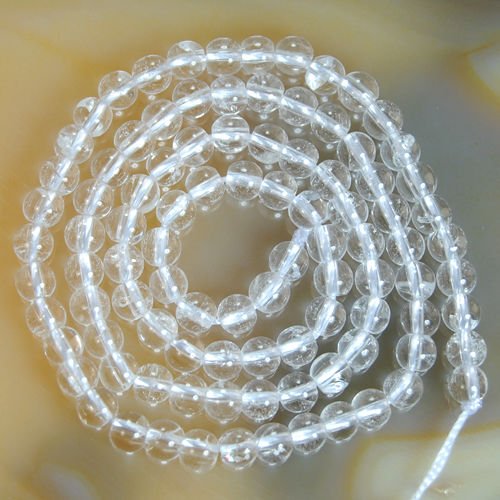 AD Beads Natural Smooth & Faceted Clear Quartz Gemstone Round Loose Beads 15.5" 4mm 6mm 8mm 10mm 12mm 14mm (4mm, Smooth) - color: Smooth, size: 4mm