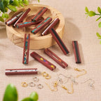 FASHEWELRY 12Pcs Wood Resin Earrings Charms Rectangle Wooden Earring Blanks Earring Findings for Earrings Jewelry Making with Earring Hooks & Jump Rings - color: Rectangle-Mixed Color