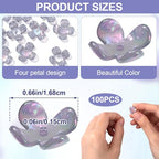 100pcs Cherry Blossom Beads, 5-Petal Acrylic Flower Beads, Mini Spacer Hair Accessories Halloween Christmas for Bracelets Earring Jewelry Making- Gray - color: Gray