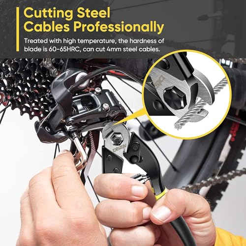 DISEN Wire Cutters Heavy Duty Cutting Up to 3/16", Metal Cable Cutters for Fence Thick Wire, Safety Lock, Spring Loaded, Non-slip Matte Handle, Chrome Vanadium Steel Jaw - style: 1 pc Black/Yellow