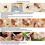ZOCONE 4 Packs Embroidery Necklace Kits, Embroidery Pendant Kit Mini Cross Stitch Kit with 4 Hoops, Necklace, Pendant, Stamped Pattern Cloth, Instructions, etc., Embroidery Kits for Adults - color: 4 Packs-B