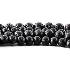RayLineDo® 48Pcs 8mm Natural Round Volcanic Gemstone Loose Beads Black Lava Stone Beads for Jewelry Making - color: Lava, size: 8mm