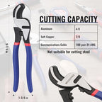 WORKPRO 9-1/4 inch High Leverage Cable Cutter, Heavy Duty Wire Cutter for Aluminum, Copper, Wire, and Communications Cable