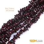 GEM-Inside Garnet Chips Natural 3-5MM Gemstone for Bracelet Necklace Earrings Jewelry Making Crafts Design Wholesale Loose Beads 34" - color: Red Garnet