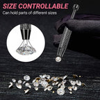 Piercing Ball Grabber Tool, 4-Claw Stainless Steel Jeweler Pick Up Tools,Septum Ball Screw Tool for Piercing Changing/Removal/Holder,Earring Pearl Grabber for Jewelry/Electronic Component - color: 1pc Silver, 1pc Black