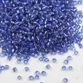 Transparent Blue with Silver Lined Beads Size 6/0 Crafts Glass Seed Beads 4mm for Jewelry Making (Total About 100g About 1200pcs) - color: Transparent Blue with Silver Lined, size: 4mm