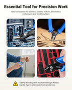 VCELINK Small Wire Cutter Spring-loaded GJ706BL, Precision Flush Cutter Pliers Diagonal Cutters for Electronics, Jewelry Making, Model Craft and 3D Printer, 5-Inch - color: Blue