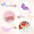Beadthoven 240Pcs 12 Colors Butterfly Glass Crystal Beads Gold Sand Butterfly Lampwork Glass Beads Handmade Transparent Small Crystal Spacers for DIY Bracelet Necklace Earrings Jewelry Making Supplies - color: Butterflies Tiny