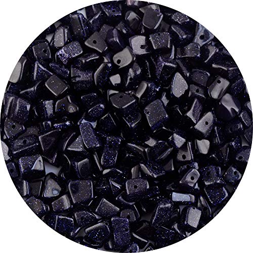 Natural Chip Stone Beads Blue Sandstone 5-8mm About 400 Pieces Irregular Gemstones Healing Crystal Loose Rocks Bead Hole Drilled DIY for Bracelet Jewelry Making Crafting (5-8mm, Blue Sandstone) - color: Blue Sandstone